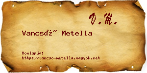 Vancsó Metella névjegykártya